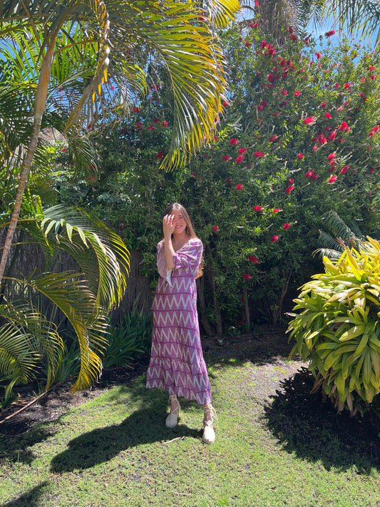 Vestido Baikal en tonos morados